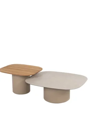 Veilige Betaling Koffietafel Demi Bruin Latte 4SO Set 2 stuks Tafel Buiten Tuintafel Salontafel Loungetafel 4 Seasons