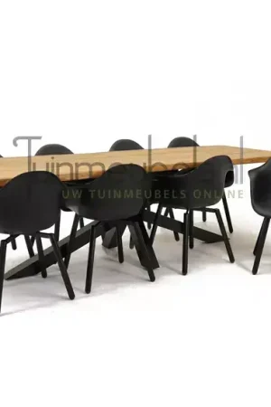 Bestseller Tuinstoel Montreux zwart/zwart met Spectral tafel 260 cm
