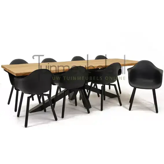 Bestseller Tuinstoel Montreux zwart/zwart met Spectral tafel 260 cm