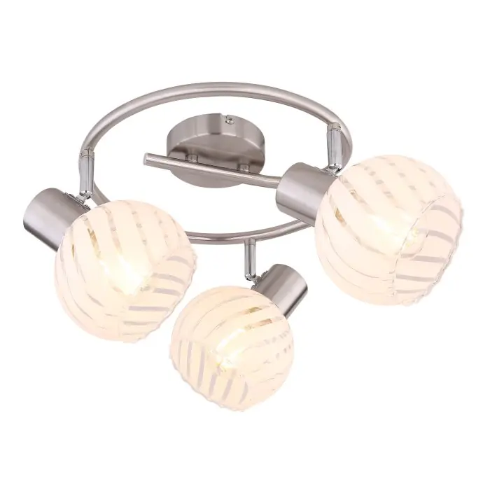 Globo WILLY Plafondlamp Nikkel mat, 3-lichts Exclusieve Aanbieding