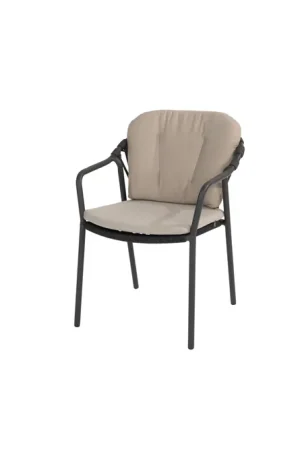 Dining Tuinstoel Manitoba Antraciet Stapelbaar 4SO Kussens Stoel Buiten Tuin 4 Seasons Outdoor Populair