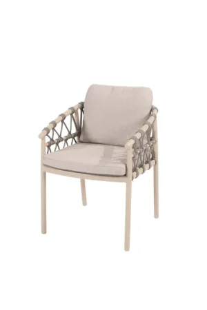 Dining Tuinstoel Piacenza Latte 4SO Kussens Lounge Stoel Buiten Eettafelstoel 4 Seasons Outdoor Hoge Kwaliteit