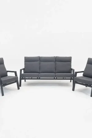 Beperkt Aanbod 3-delige loungeset Ohio antraciet