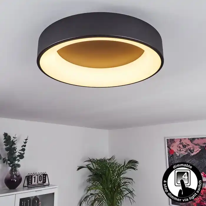 Pine Plafondlamp LED Zwart, 1-licht Koop Vandaag