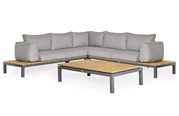 Beste Prijs Loungeset Memphis 4 personen MRG New teak Light Antracite Mixed Wave 2x2seater