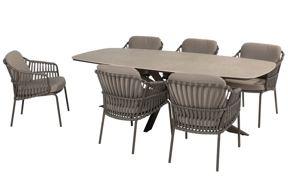 Bestel Nu Prado tafel 240x105x75 cm met 6 Capalbio stoelen