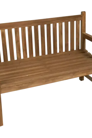 Bank teak rechte rug 130cm Direct Beschikbaar