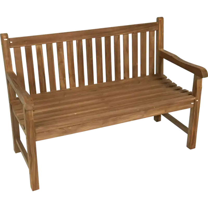 Bank teak rechte rug 130cm Direct Beschikbaar
