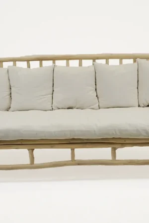 Dagaanbieding Loungebank Teak Hout Naturel 200 x 100 CM Bank Buiten Tuin van der Leeden