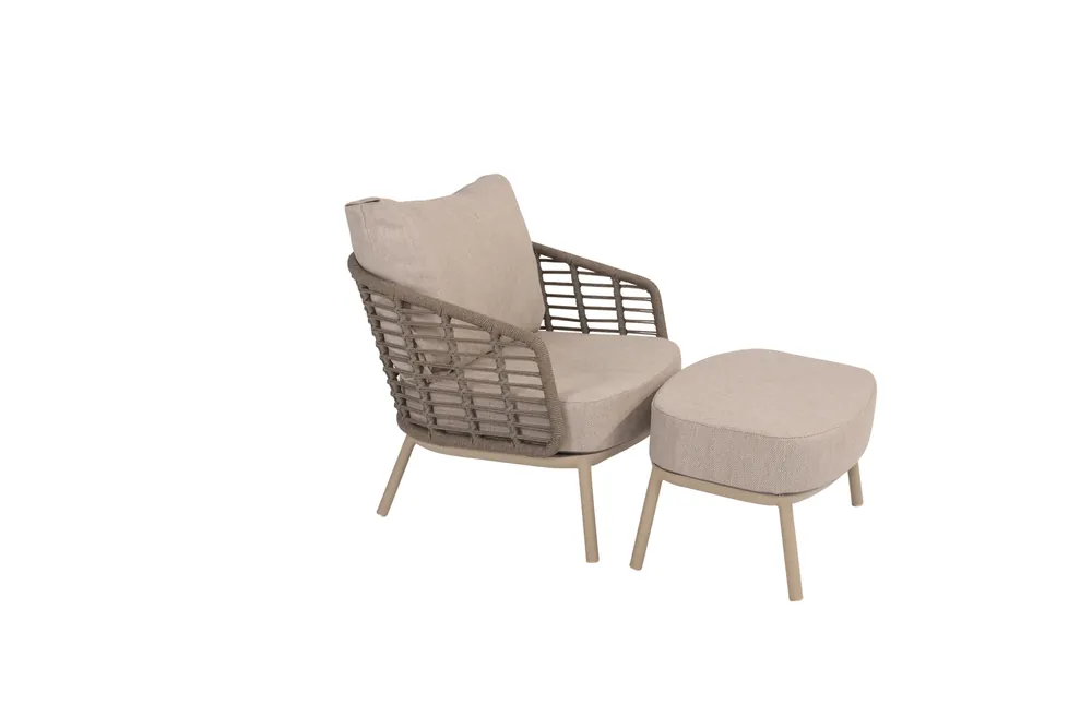 Beperkte Voorraad Puglia low dining chair incl. voetenbank