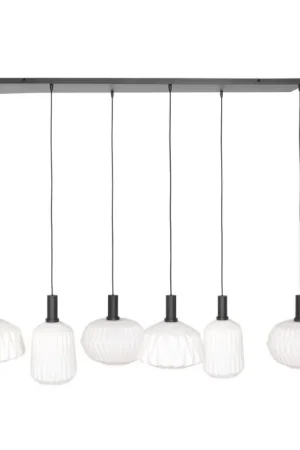 Aanbieding Steinhauer Verre Nervuré Hanglamp Zwart, 6-lichts