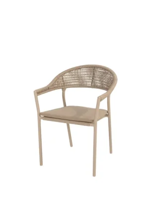Sienna stacking dining chair latte with cushion Laatste Kans