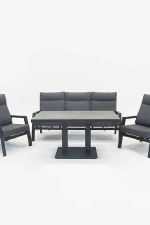 Aanbieding Loungeset Ohio antraciet met Murcia loungetafel