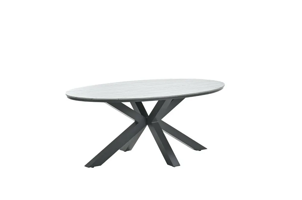 Edison tafel 180x115xH75 cm black/grey teak Tijdelijk Beschikbaar