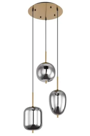 Actieprijs Globo BLACKY I Hanglamp Messing, 3-lichts