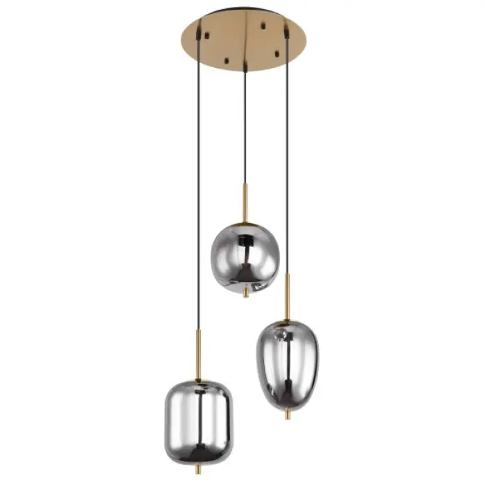 Actieprijs Globo BLACKY I Hanglamp Messing, 3-lichts