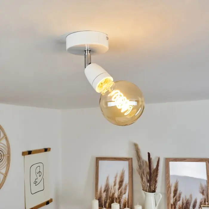 Koop Online Musland Plafondlamp Chroom, Wit, 1-licht