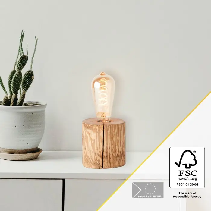 Alleen Vandaag Brilliant Trabo Tafellamp Hout licht, 1-licht