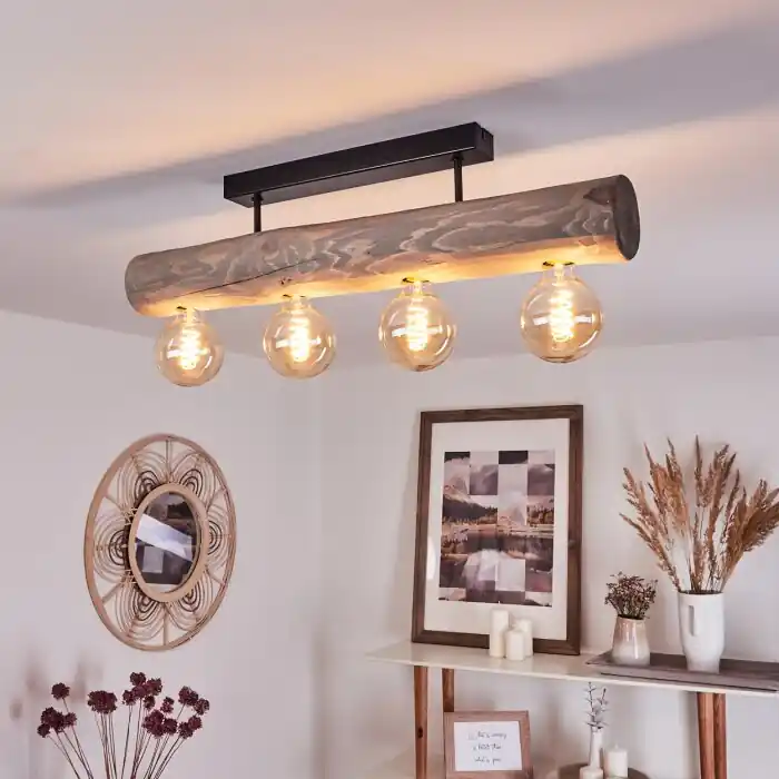 Canedo Plafondlamp Zwart, 4-lichts Premium