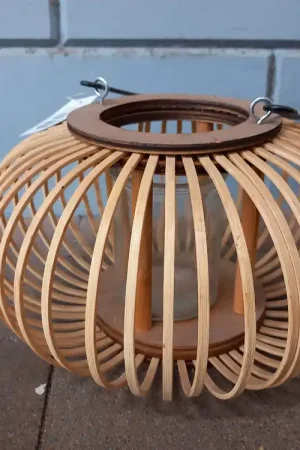Windlicht Nora nat.mat L25B25H15CM naturel Tijdelijk Beschikbaar