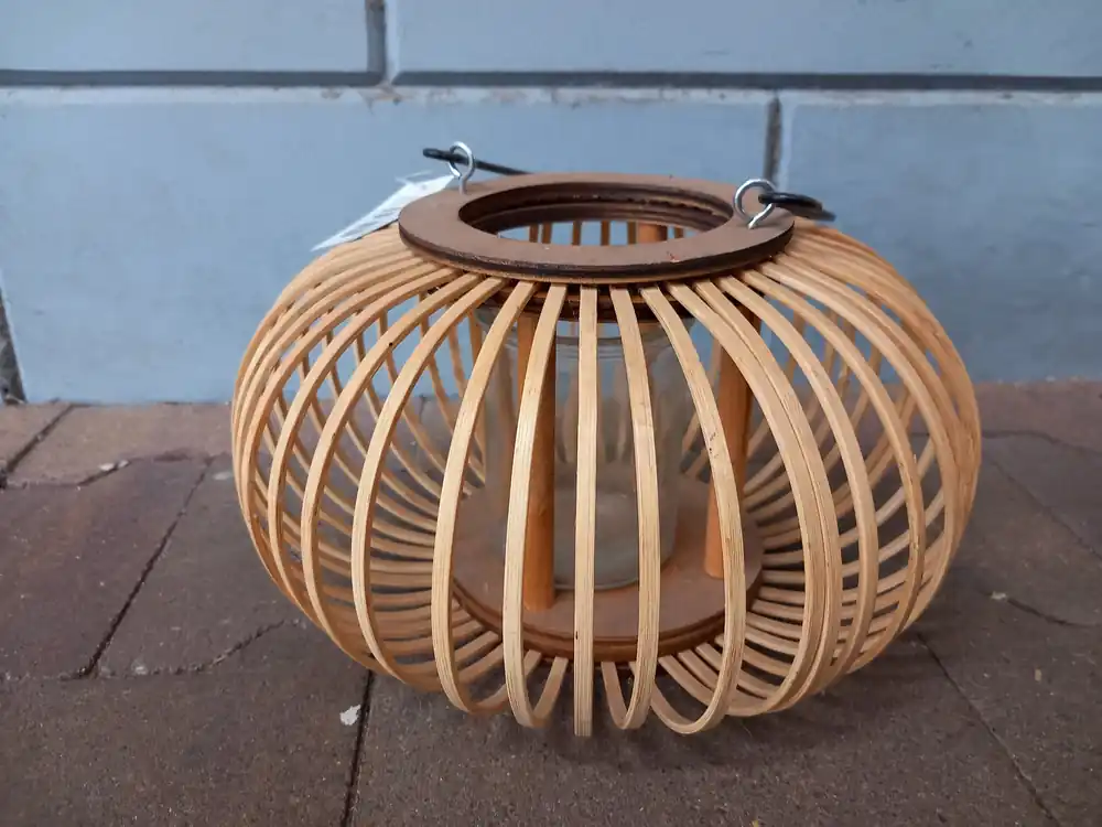 Windlicht Nora nat.mat L25B25H15CM naturel Tijdelijk Beschikbaar