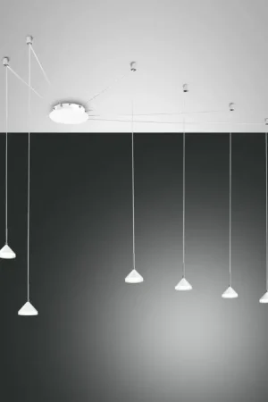 Aanbieding Fabas Luce Isabella Hanglamp LED Chroom, Wit, 1-licht