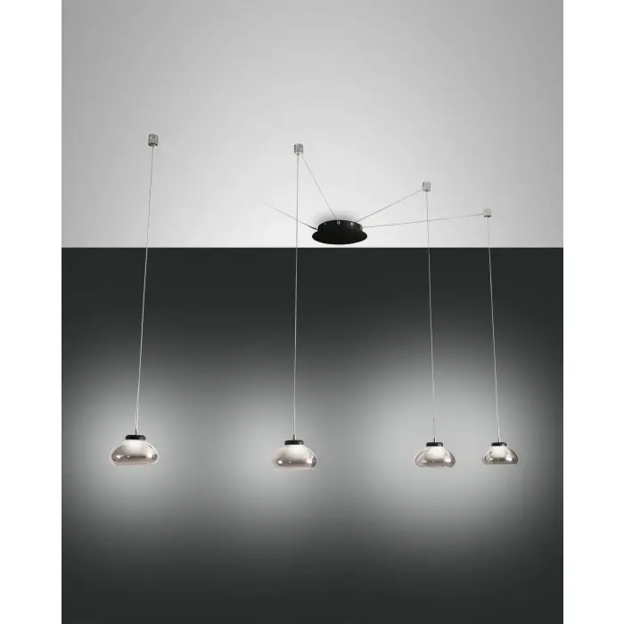 Uitverkoop Fabas Luce Arabella Hanglamp LED Zwart, 4-lichts