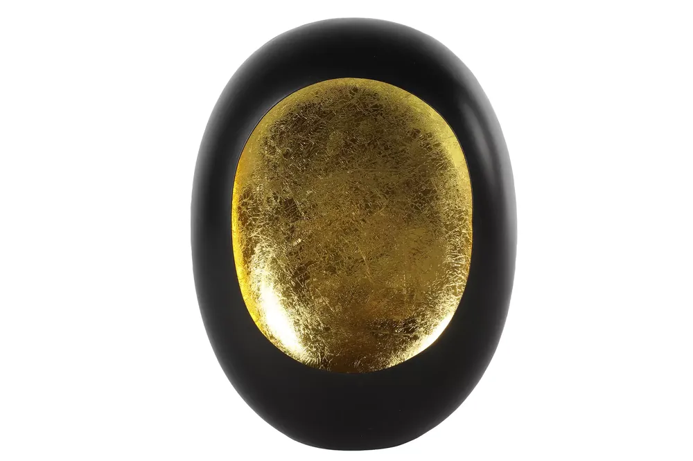 Theelichthouder Eggy L 34 25 Zwart Goud Metaal Countryfield Superprijs