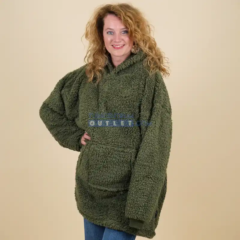 Bestseller Oversized Teddy Hoodie Winter Green Groen Unique Living