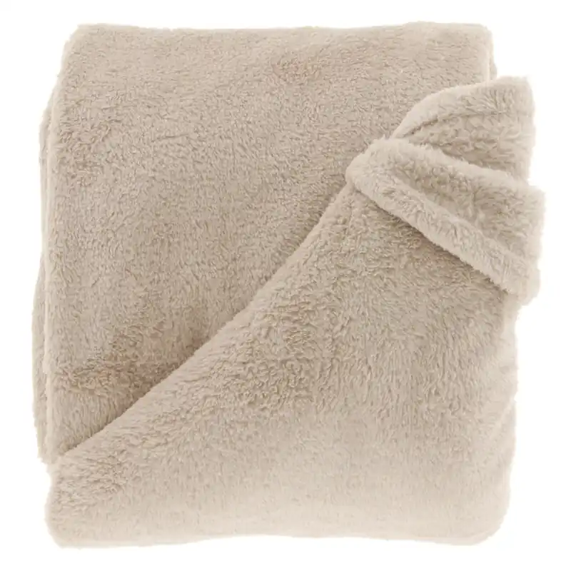 Plaid Justin Chateau Grey Fleece Grijs Beige Unique Living Snelle Levering