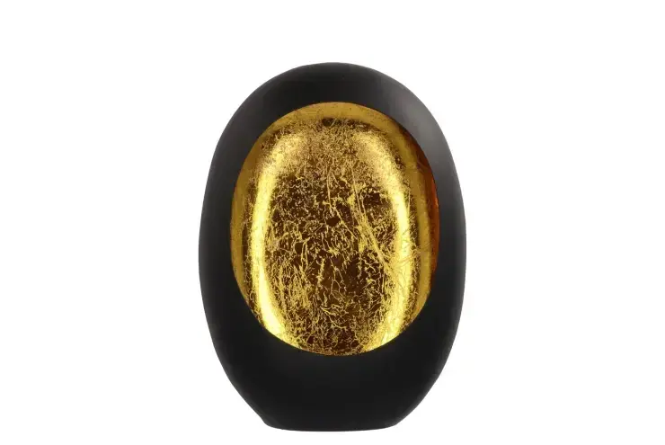 Beperkt Aanbod Standing Marrakech Egg Black Gold 20 10 28 T-light Ei Zwart Goud Kandelaar Daan Kromhout