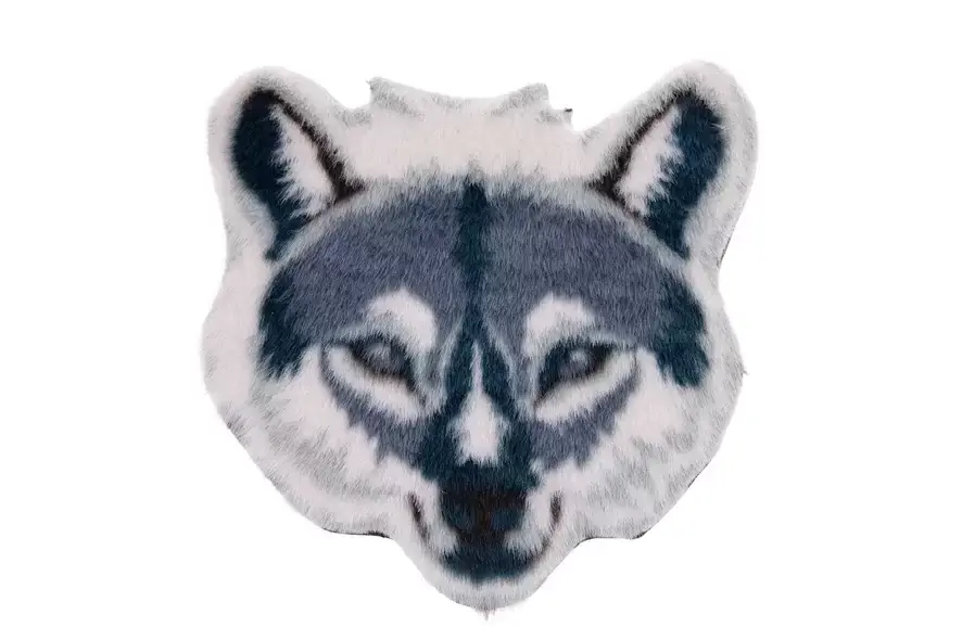 Hoge Kwaliteit Vloerkleed d40cm wolvenkop multi
