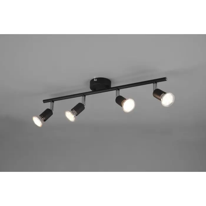 Premium Reality Paris Plafondlamp Zwart, 4-lichts