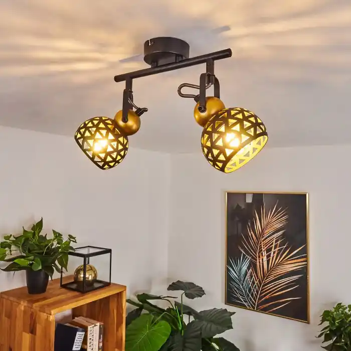 Gomsrud Plafondlamp Zwart, 2-lichts Lage Kosten