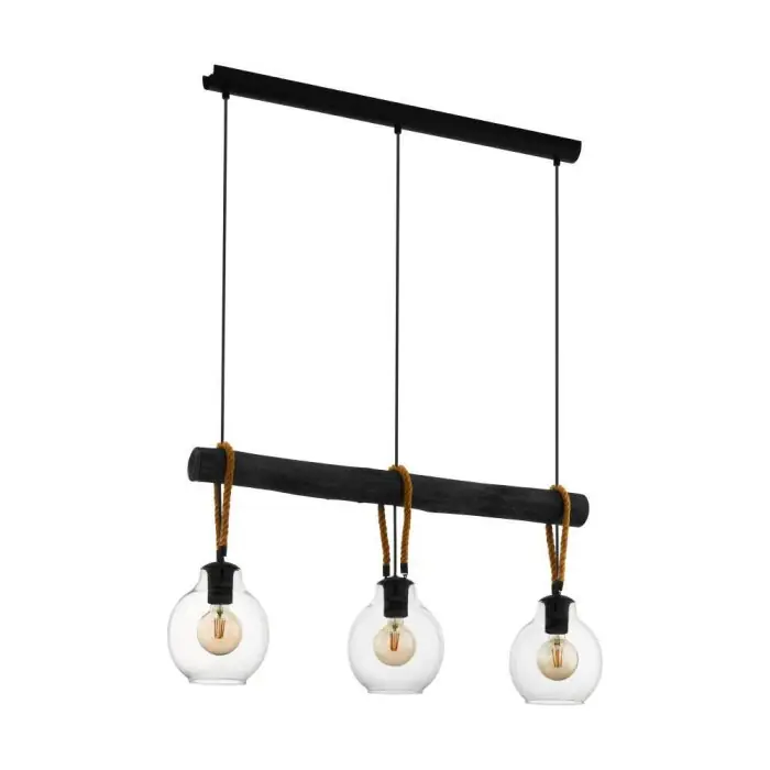 Op = Op Eglo-Leuchten RODING Hanglamp Bruin, Zwart, 3-lichts