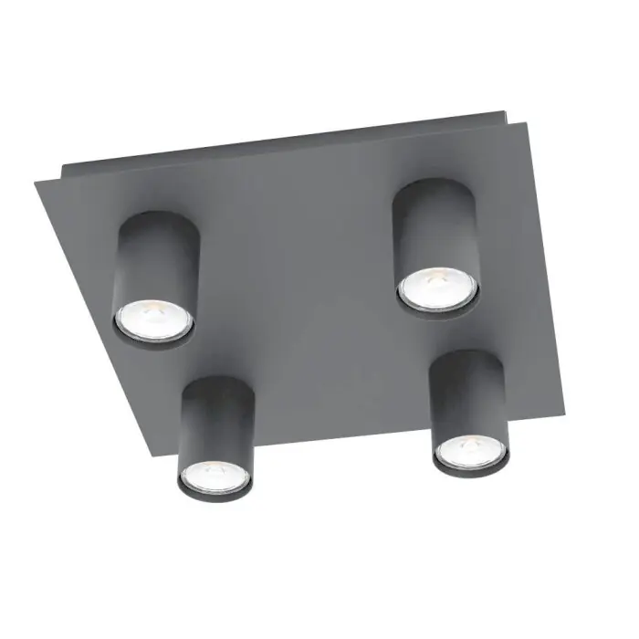 Bestel Nu Eglo-Leuchten VALCASOTTO Plafondlamp LED Zwart, 4-lichts
