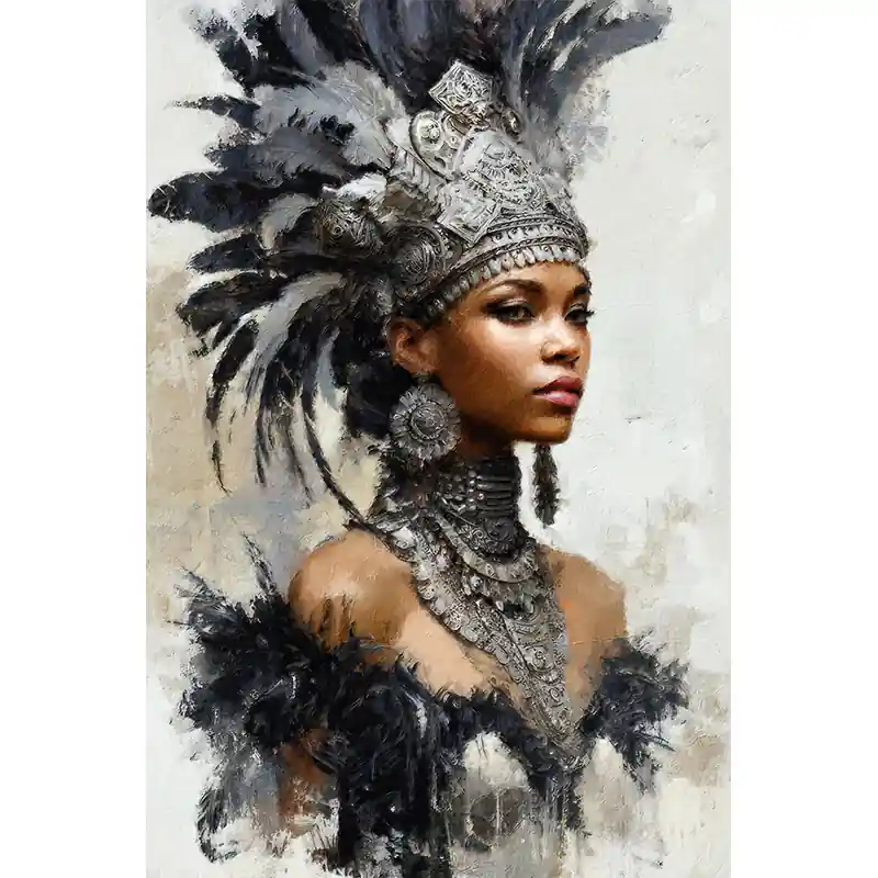 Portret Afrikaanse Vrouw Op = Op