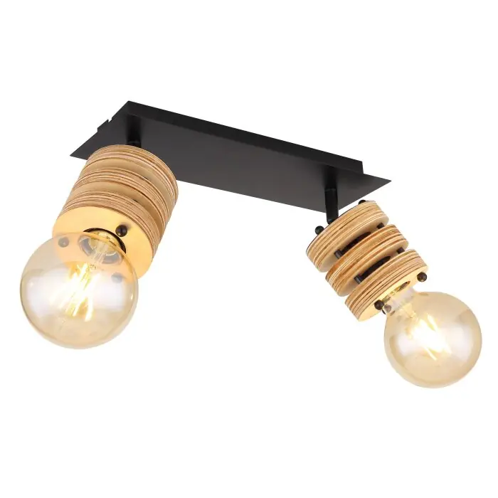 Betrouwbaar Globo ANGELINE Plafondlamp Zwart, 2-lichts