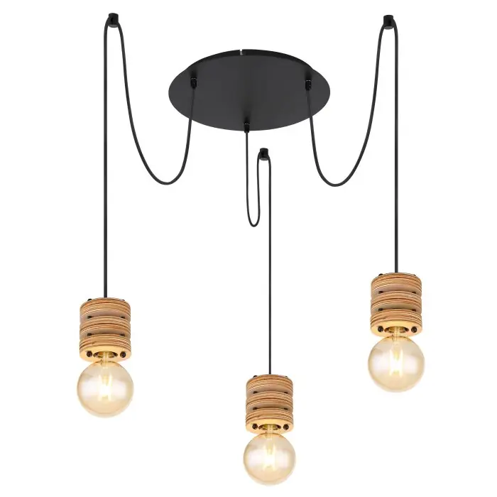 Gratis Retour Globo ANGELINE Hanger Zwart, 3-lichts