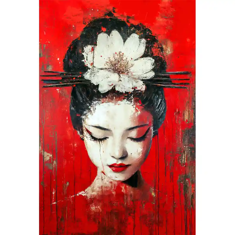 Superprijs De Japanse vrouw schilderij