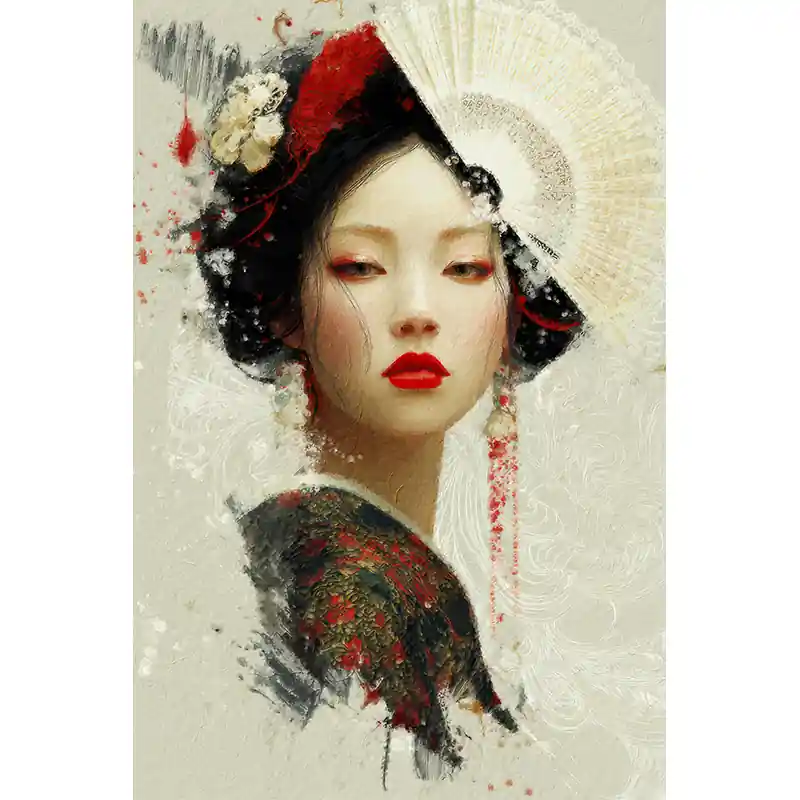 Laatste Kans Japanse Vrouw Rode Lippen