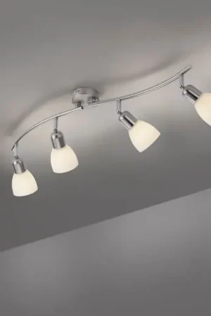 Betaalbaar Leuchten-Direkt KARO Plafondlamp Staal geborsteld, 4-lichts