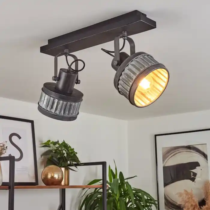 Premium Holsa Plafondlamp Zwart, 2-lichts
