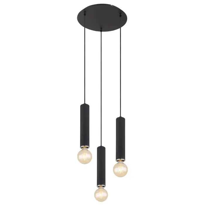 Globo MARION Hanger Zwart, 3-lichts Actieprijs