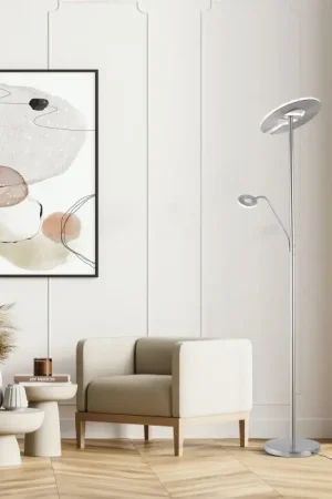 Aanbieding Fischer-Honsel Dent Staande lamp LED Nikkel mat, 1-licht