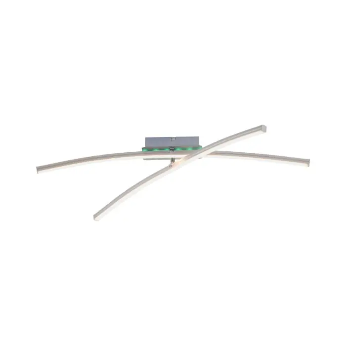 Uitverkoop Leuchten-Direkt ALINA Plafondlamp LED Staal geborsteld, 2-lichts, Afstandsbediening, Kleurwisselaar