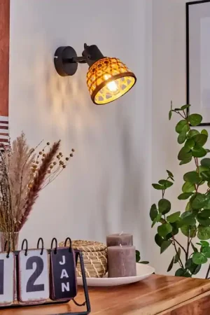 Aeschi Muurlamp Zwart, 1-licht Direct Verzonden