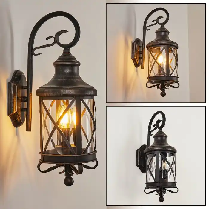 Alleen Vandaag Zurich Muurlamp Bruin, houtlook, 3-lichts