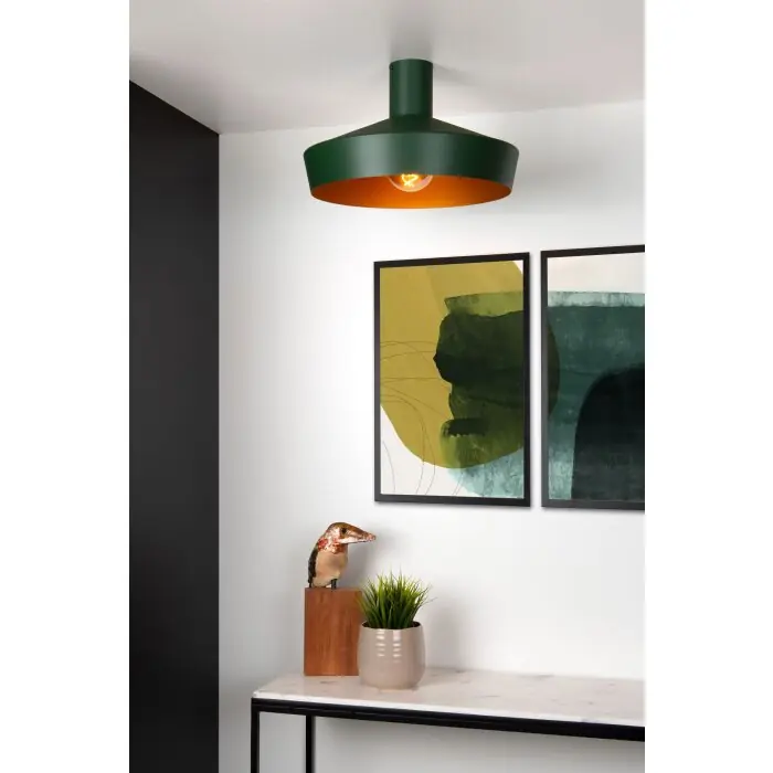 Hoge Kwaliteit Lucide CARDIFF Plafondlamp Groen, 1-licht