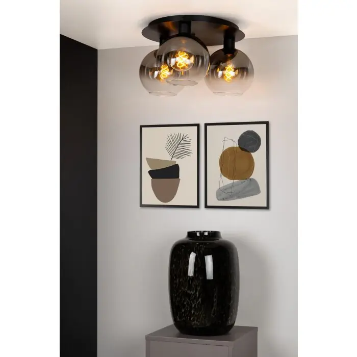Lucide MARIUS Plafondlamp Zwart, 3-lichts Lage Prijs